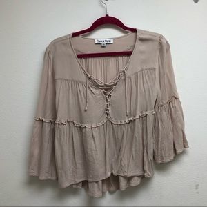 Beige Flowy Top